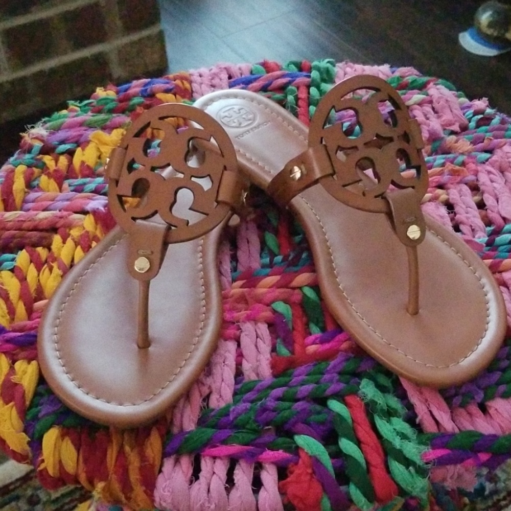 Tory Burch Miller flip flop vintage vachetta (W9)